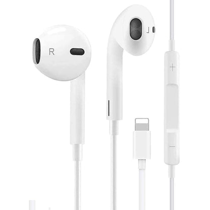 [Orginal] Earphones for Apple Earbuds, iPhone Wired with USB-C [Apple MFi Certified] Wired Earphones with Microphone and Calling Headphones for iPhone 14/16/17 (Lightning Connector)