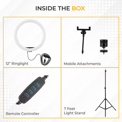 Tygot Professional (14 Inch) Led Ring Light with 7 Feet Tripod Stand for Mobile Phones & Camera, 3 Temperature Mode Dimmable Lighting, Photo-Shoot, Video Shoot, Makeup & More