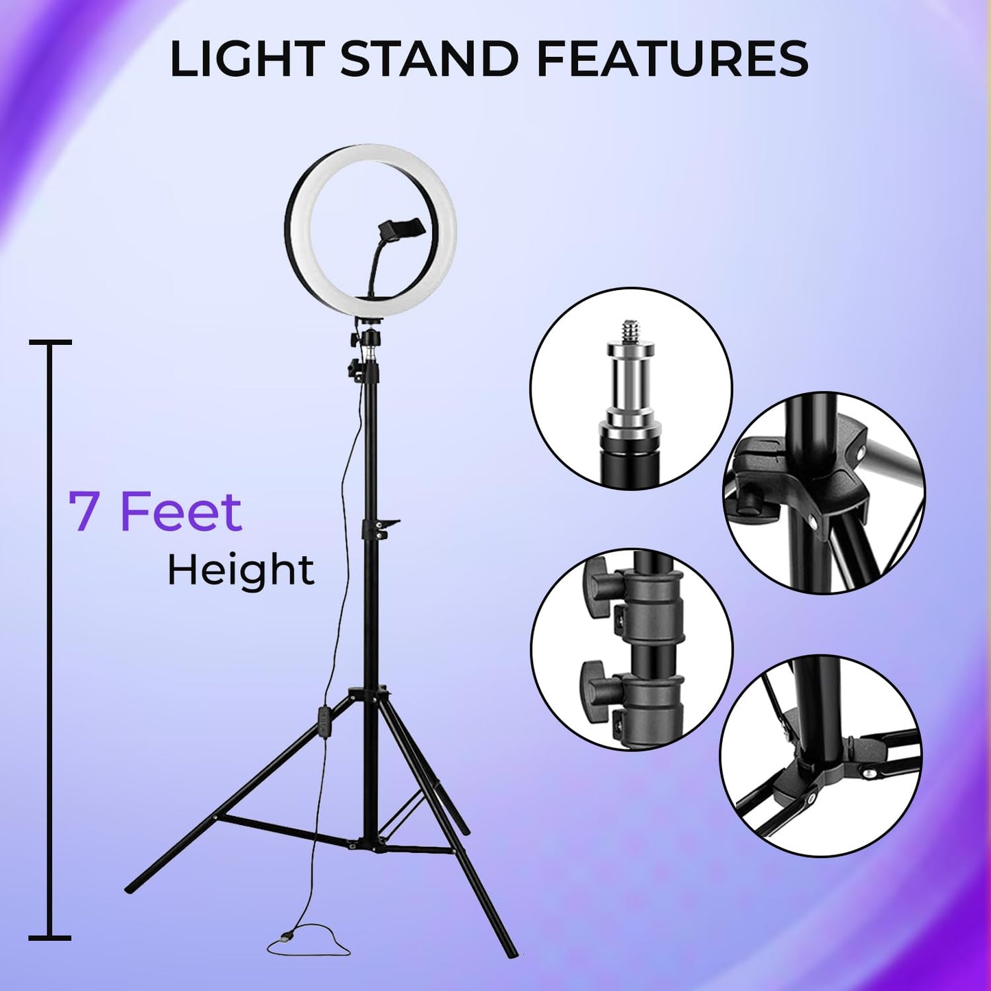 Tygot Professional (14 Inch) Led Ring Light with 7 Feet Tripod Stand for Mobile Phones & Camera, 3 Temperature Mode Dimmable Lighting, Photo-Shoot, Video Shoot, Makeup & More