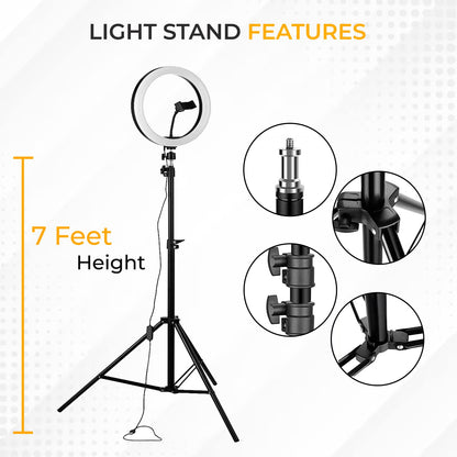 Tygot Professional (14 Inch) Led Ring Light with 7 Feet Tripod Stand for Mobile Phones & Camera, 3 Temperature Mode Dimmable Lighting, Photo-Shoot, Video Shoot, Makeup & More