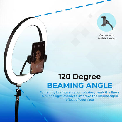 Tygot Professional (14 Inch) Led Ring Light with 7 Feet Tripod Stand for Mobile Phones & Camera, 3 Temperature Mode Dimmable Lighting, Photo-Shoot, Video Shoot, Makeup & More