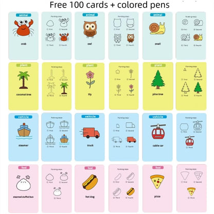 ADKD Interactive Kids Drawing Robot Toy | Early Educational Learning Assistant with 100 Flash Cards & 2 Pens, Step-by-Step Drawing, Fun Creativity Booster for Boys & Girls (Blue)
