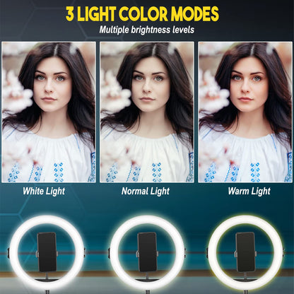 Tygot Professional (14 Inch) Led Ring Light with 7 Feet Tripod Stand for Mobile Phones & Camera, 3 Temperature Mode Dimmable Lighting, Photo-Shoot, Video Shoot, Makeup & More