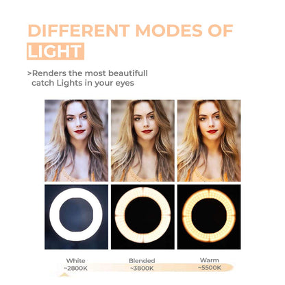 Tygot Professional (14 Inch) Led Ring Light with 7 Feet Tripod Stand for Mobile Phones & Camera, 3 Temperature Mode Dimmable Lighting, Photo-Shoot, Video Shoot, Makeup & More