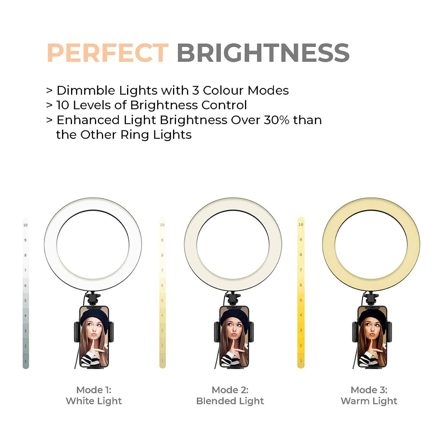 Tygot Professional (14 Inch) Led Ring Light with 7 Feet Tripod Stand for Mobile Phones & Camera, 3 Temperature Mode Dimmable Lighting, Photo-Shoot, Video Shoot, Makeup & More