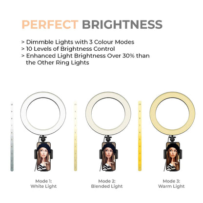 Tygot Professional (14 Inch) Led Ring Light with 7 Feet Tripod Stand for Mobile Phones & Camera, 3 Temperature Mode Dimmable Lighting, Photo-Shoot, Video Shoot, Makeup & More