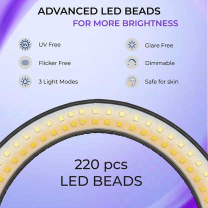 Tygot Professional (14 Inch) Led Ring Light with 7 Feet Tripod Stand for Mobile Phones & Camera, 3 Temperature Mode Dimmable Lighting, Photo-Shoot, Video Shoot, Makeup & More