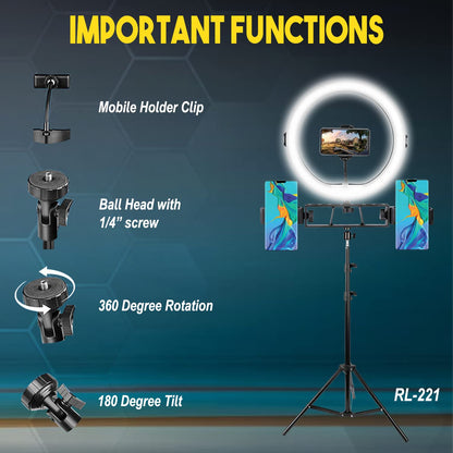 Tygot Professional (14 Inch) Led Ring Light with 7 Feet Tripod Stand for Mobile Phones & Camera, 3 Temperature Mode Dimmable Lighting, Photo-Shoot, Video Shoot, Makeup & More