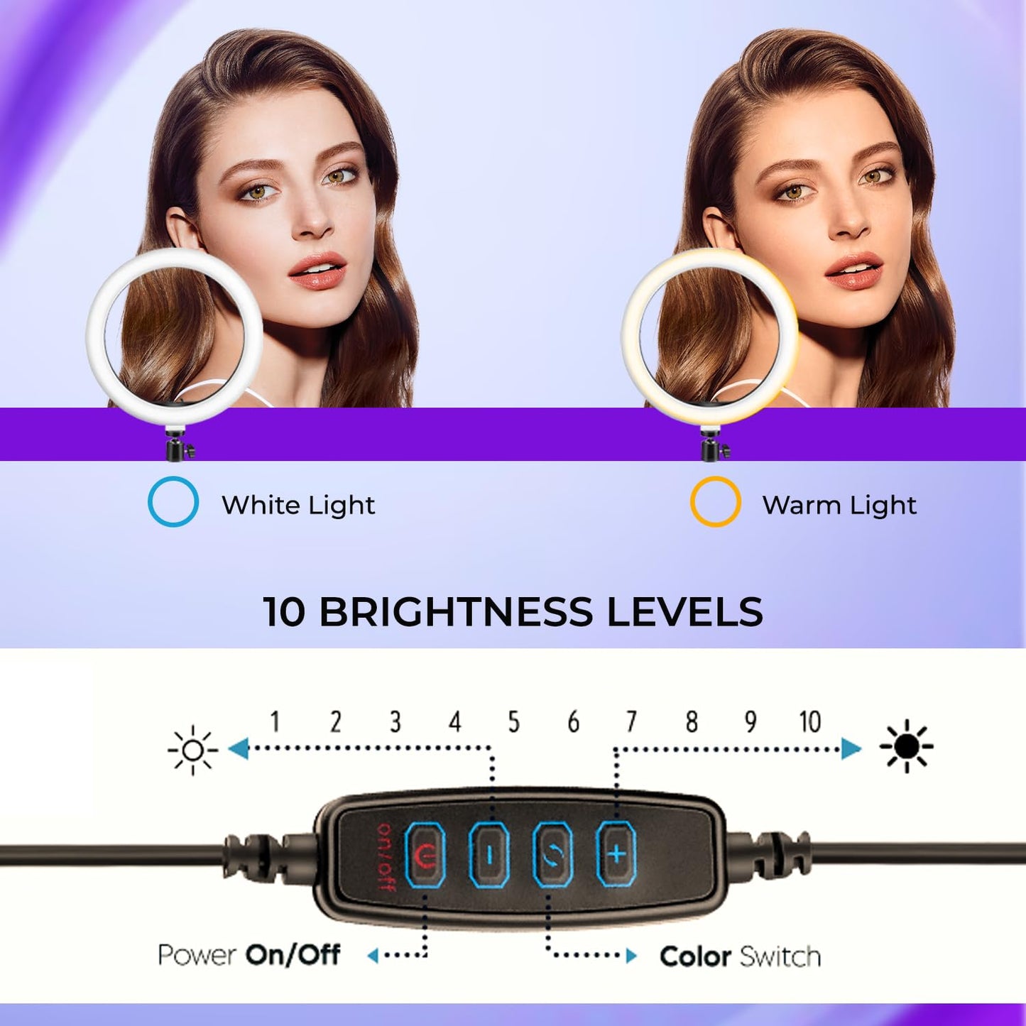 Tygot Professional (14 Inch) Led Ring Light with 7 Feet Tripod Stand for Mobile Phones & Camera, 3 Temperature Mode Dimmable Lighting, Photo-Shoot, Video Shoot, Makeup & More
