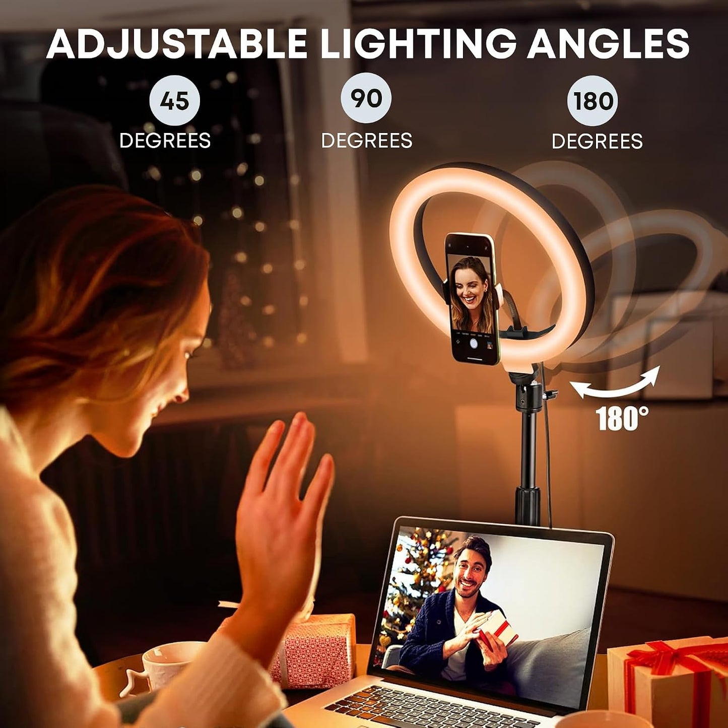 Tygot Professional (14 Inch) Led Ring Light with 7 Feet Tripod Stand for Mobile Phones & Camera, 3 Temperature Mode Dimmable Lighting, Photo-Shoot, Video Shoot, Makeup & More