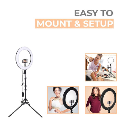Tygot Professional (14 Inch) Led Ring Light with 7 Feet Tripod Stand for Mobile Phones & Camera, 3 Temperature Mode Dimmable Lighting, Photo-Shoot, Video Shoot, Makeup & More