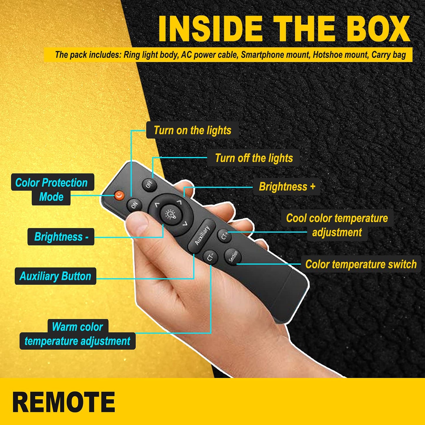 Tygot Professional (14 Inch) Led Ring Light with 7 Feet Tripod Stand for Mobile Phones & Camera, 3 Temperature Mode Dimmable Lighting, Photo-Shoot, Video Shoot, Makeup & More